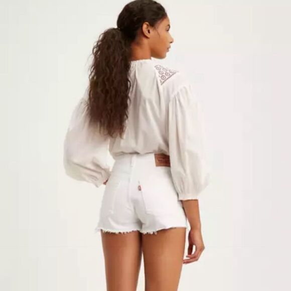 Levi’s 501® Original Button Fly Denim Shorts in the Clouds White- Size 29 - Picture 1 of 15